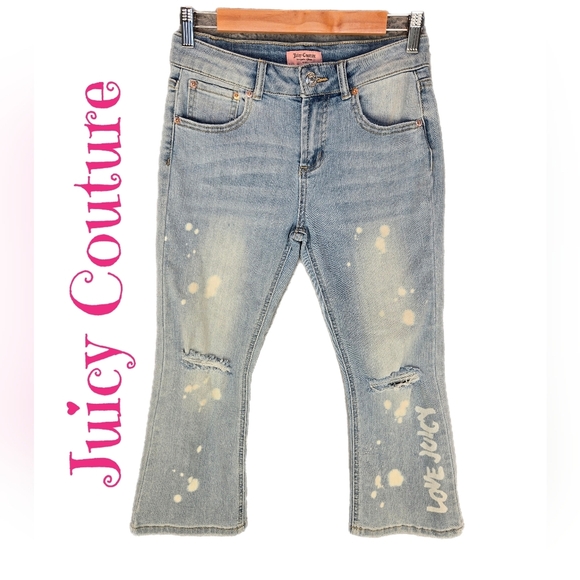 Juicy Couture Other - Juicy Couture Kids Cropped Kick Flare Jeans Sz 12 Lightwash Denim